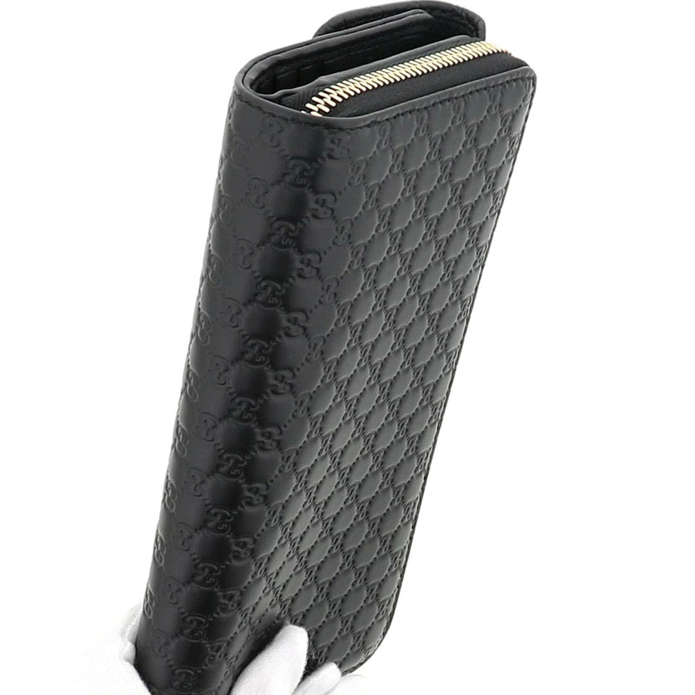 GUCCI Guccissima Round Zipper Long Wallet Black - Picture 6 of 6